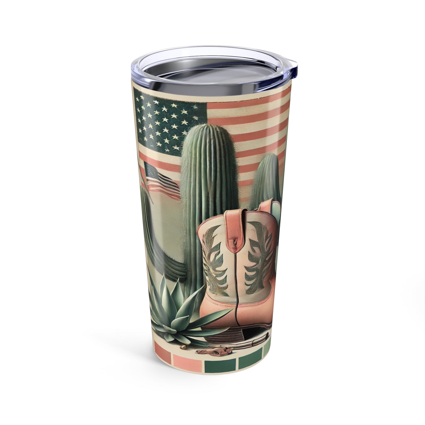 “Route 66 Desert Bloom Tumbler – Retro Western Elegance”