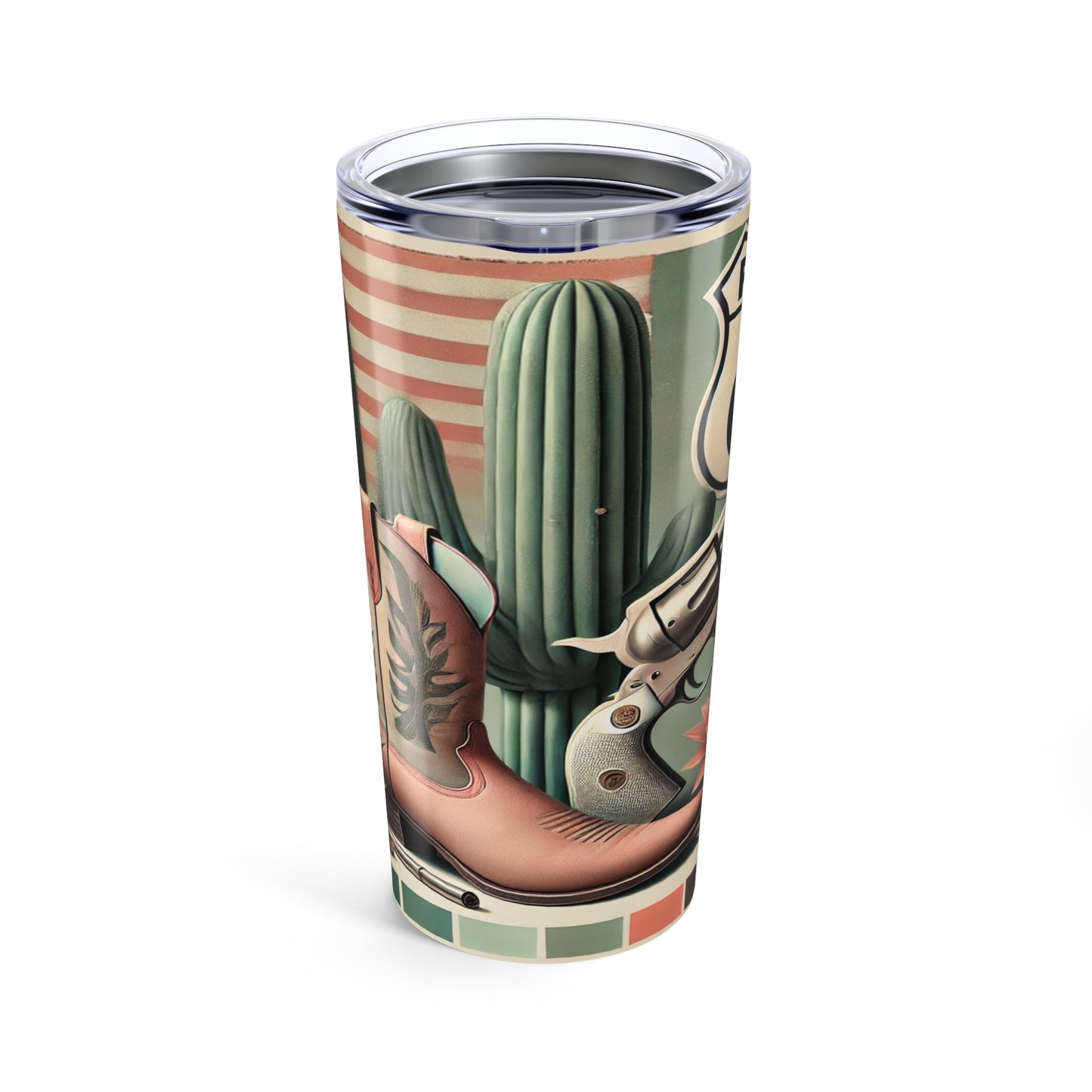 “Route 66 Desert Bloom Tumbler – Retro Western Elegance”